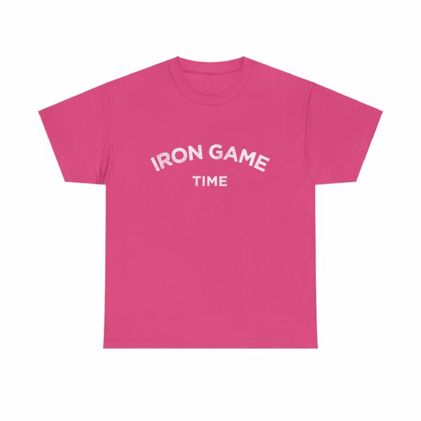 Iron Game Time Motivational Distressed Powerlifting Bodybuilding Letter Art Design Unisex Heavy Cotton Tee - Image 13