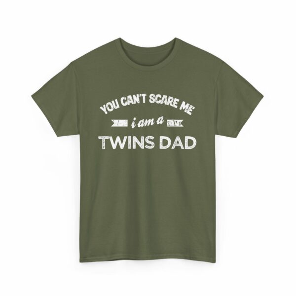 Bold Distressed 'Twins Dad' Empowerment Letter Art Design for Dads Unisex Heavy Cotton Tee - Image 6