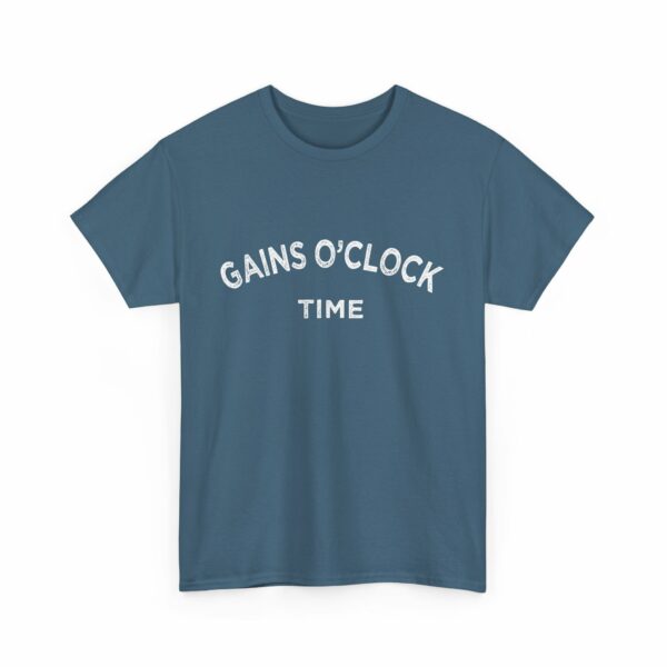 Gains O'Clock Time Funny Motivational Distressed Powerlifting Bodybuilding Letter Art Design Unisex Heavy Cotton Tee - Image 21