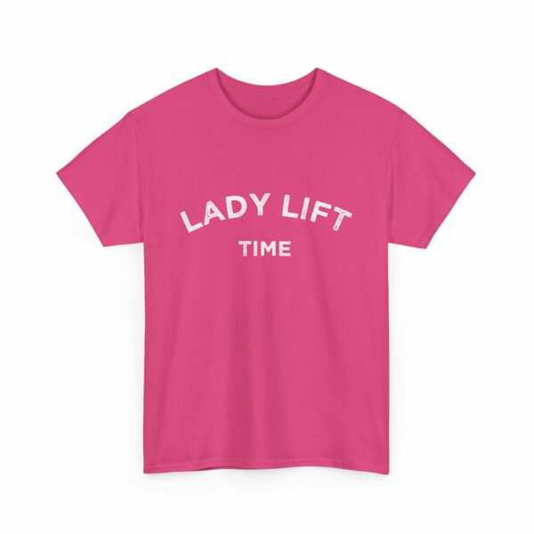 Lady Lift Time Motivational Distressed Powerlifting Bodybuilding Letter Art Design Unisex Heavy Cotton Tee - Image 20