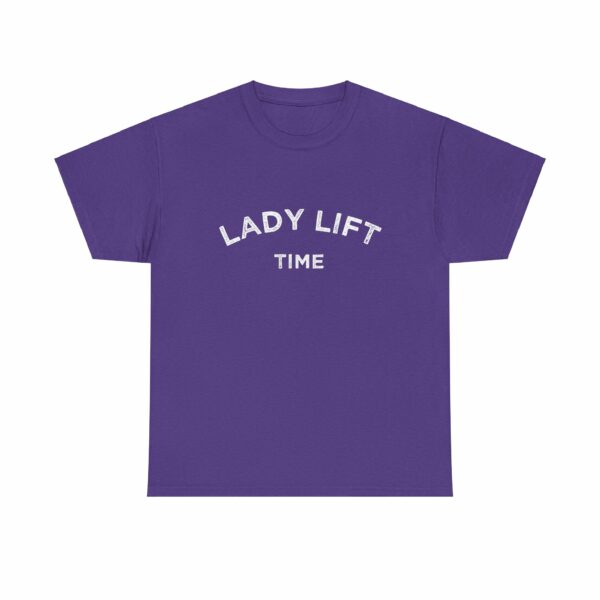 Lady Lift Time Motivational Distressed Powerlifting Bodybuilding Letter Art Design Unisex Heavy Cotton Tee - Image 13