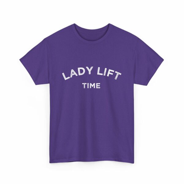 Lady Lift Time Motivational Distressed Powerlifting Bodybuilding Letter Art Design Unisex Heavy Cotton Tee - Image 14