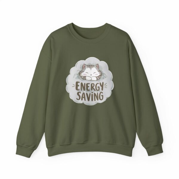 Energy Saving Cute Sleeping Kitten on a Fluffy Cloud Cat Lovers Design Unisex Heavy Blend™ Crewneck Sweatshirt - Image 5